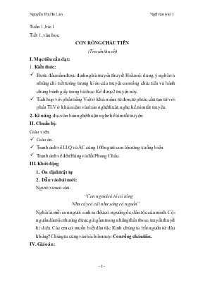 Ngữ văn 6 - Tiết 1, văn học Con rồng cháu tiên